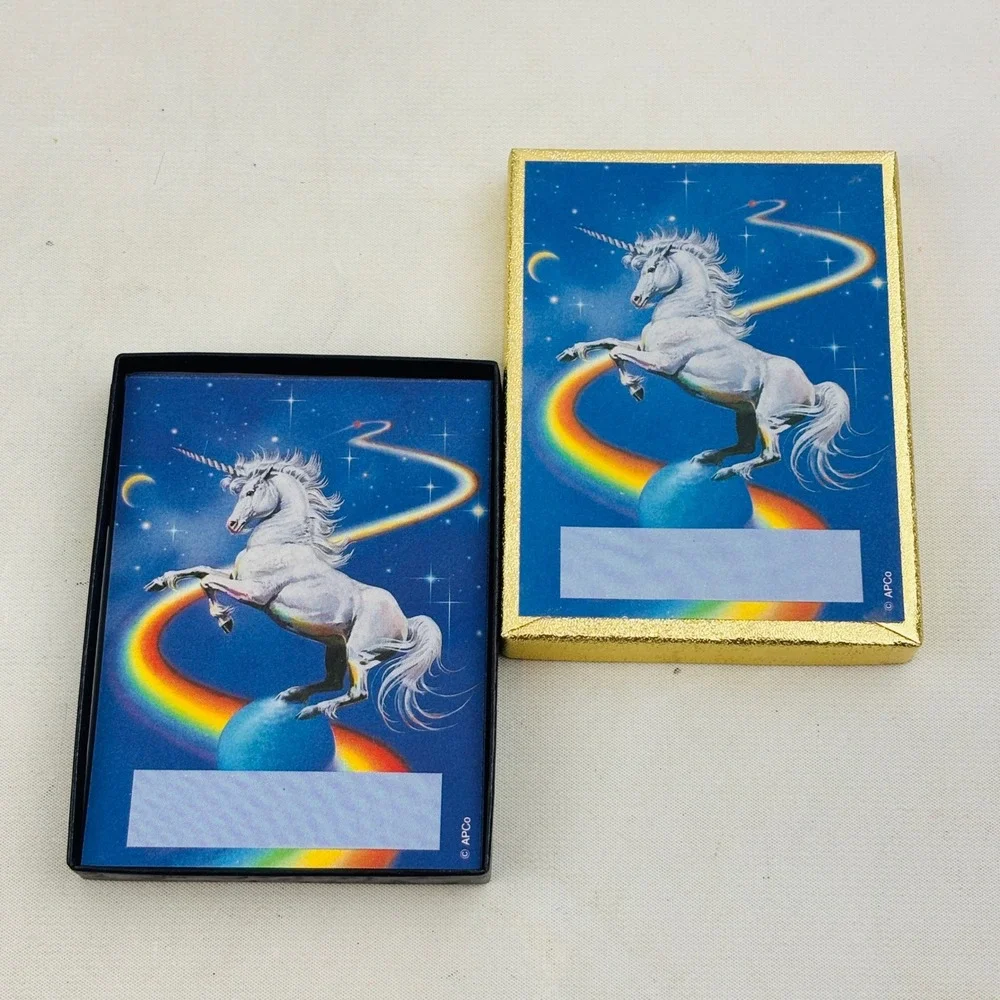 Vintage Antioch Unicorn Rainbow 49 Bookplate Lot Partial Box Gummed Labels USA